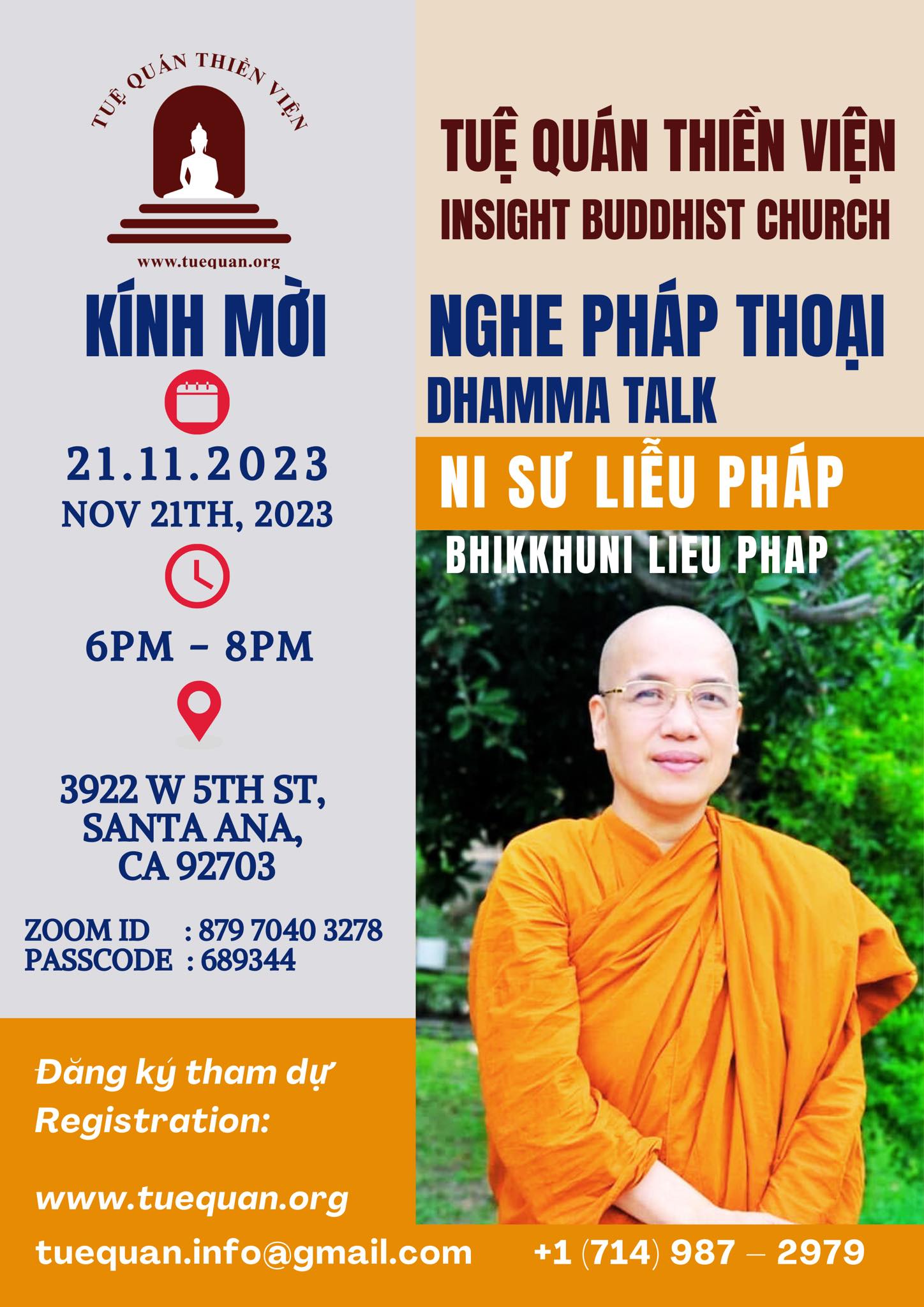 Pháp Thoại Chiều Thứ Ba , 21/11/2023
