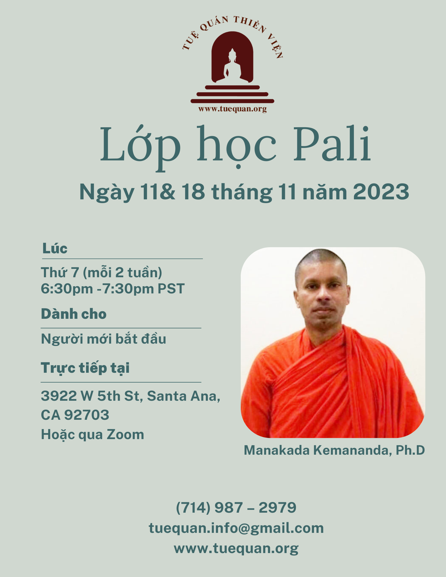 Lớp học Pali, 11 & 18/11/2023