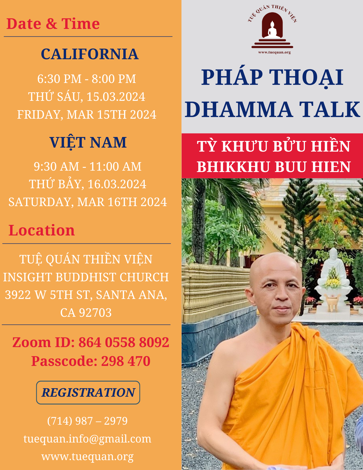 Pháp thoại chiều thứ sáu, 15/03/2024