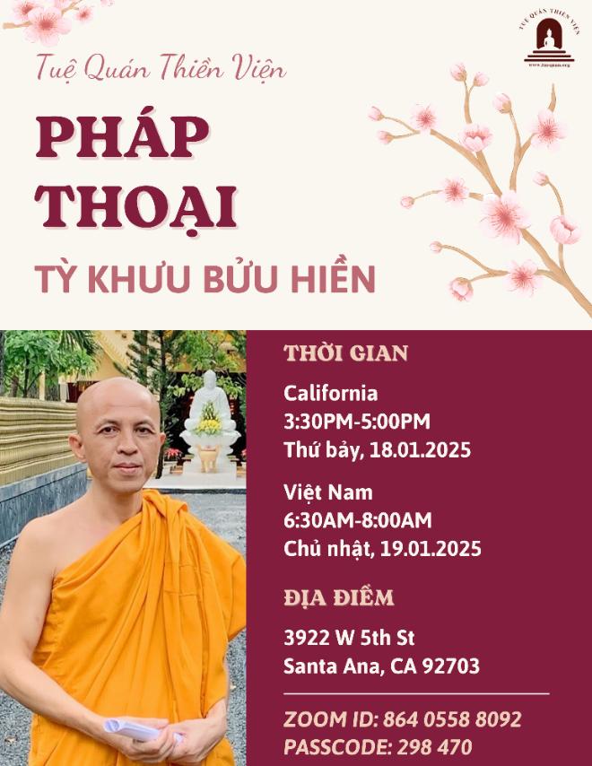 Pháp thoại chiều thứ bảy, 18/01/2025