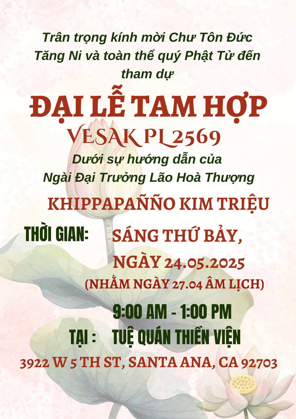LỄ PHẬT ĐẢN, 24/05/2025