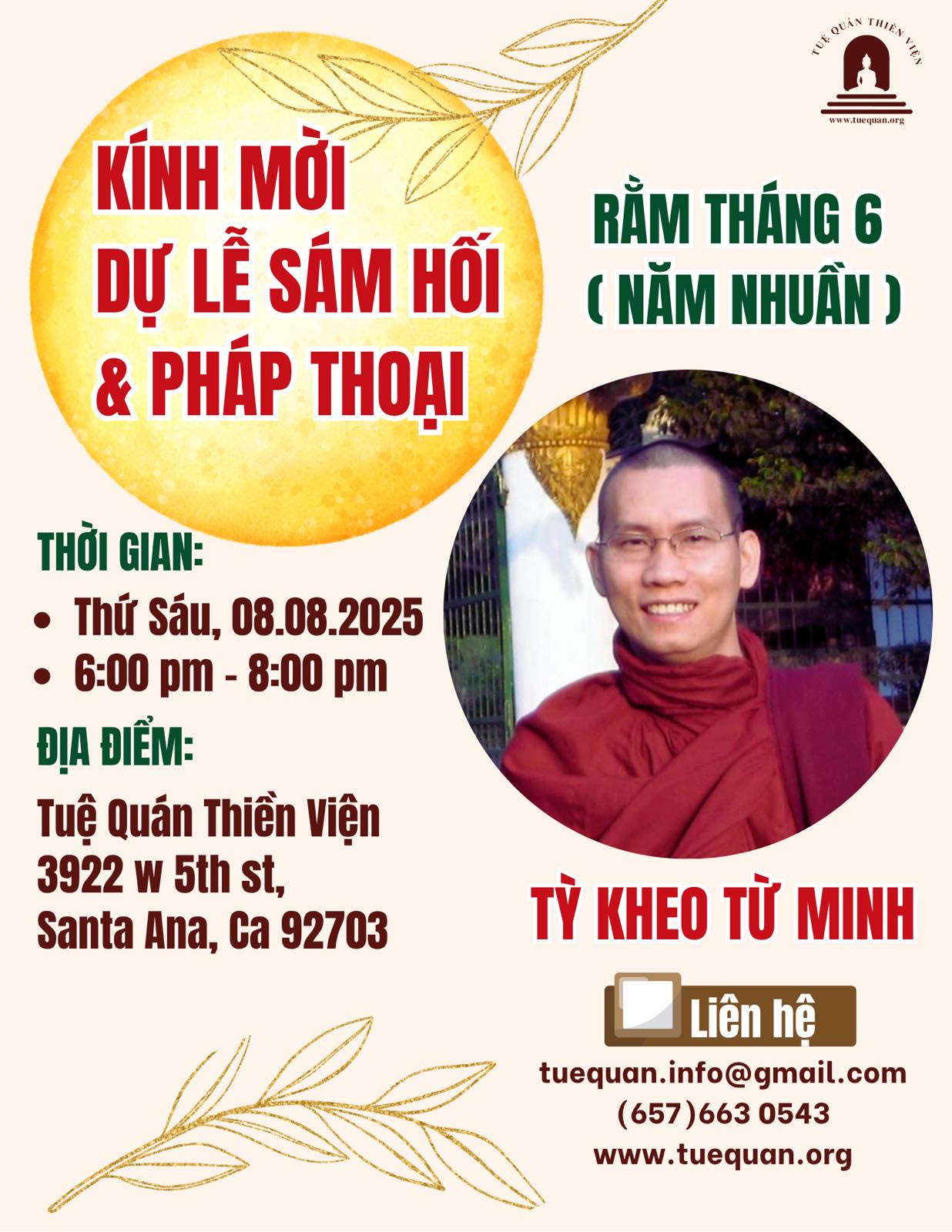 Lễ sám hối & Pháp thoại, 08/08/2025