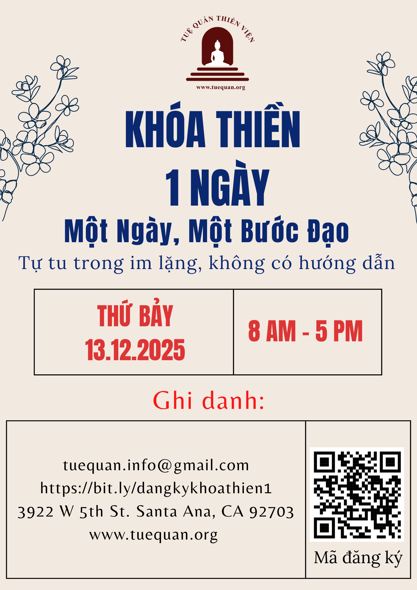 KHÓA THIỀN 1 NGÀY, 13/12/2025