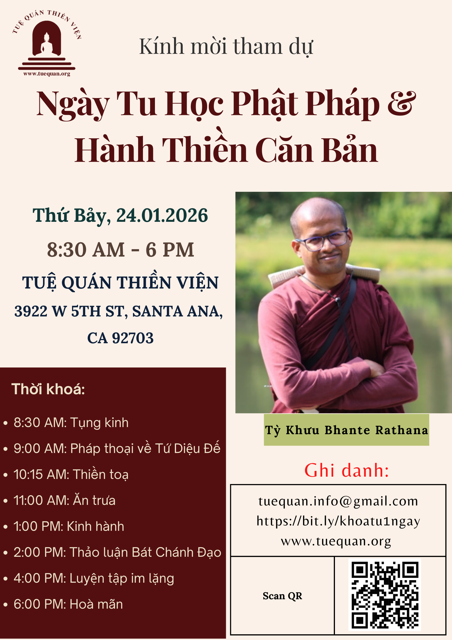 Ngày Tu Học Phật Pháp & Hành Thiền Căn Bản