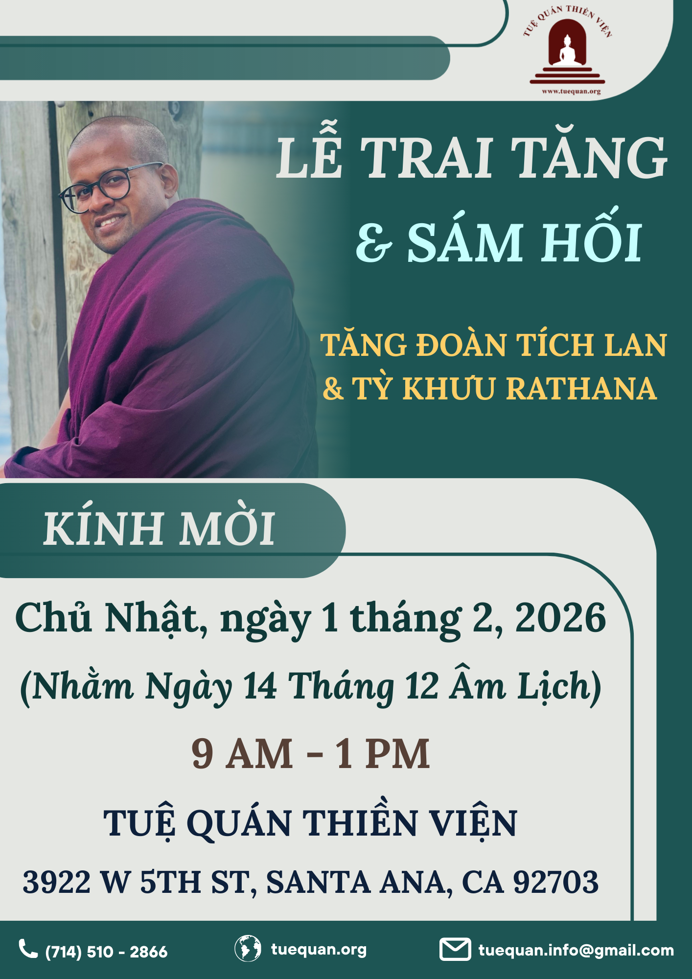 Lễ Trai Tăng & Sám Hối, 01/02/2026