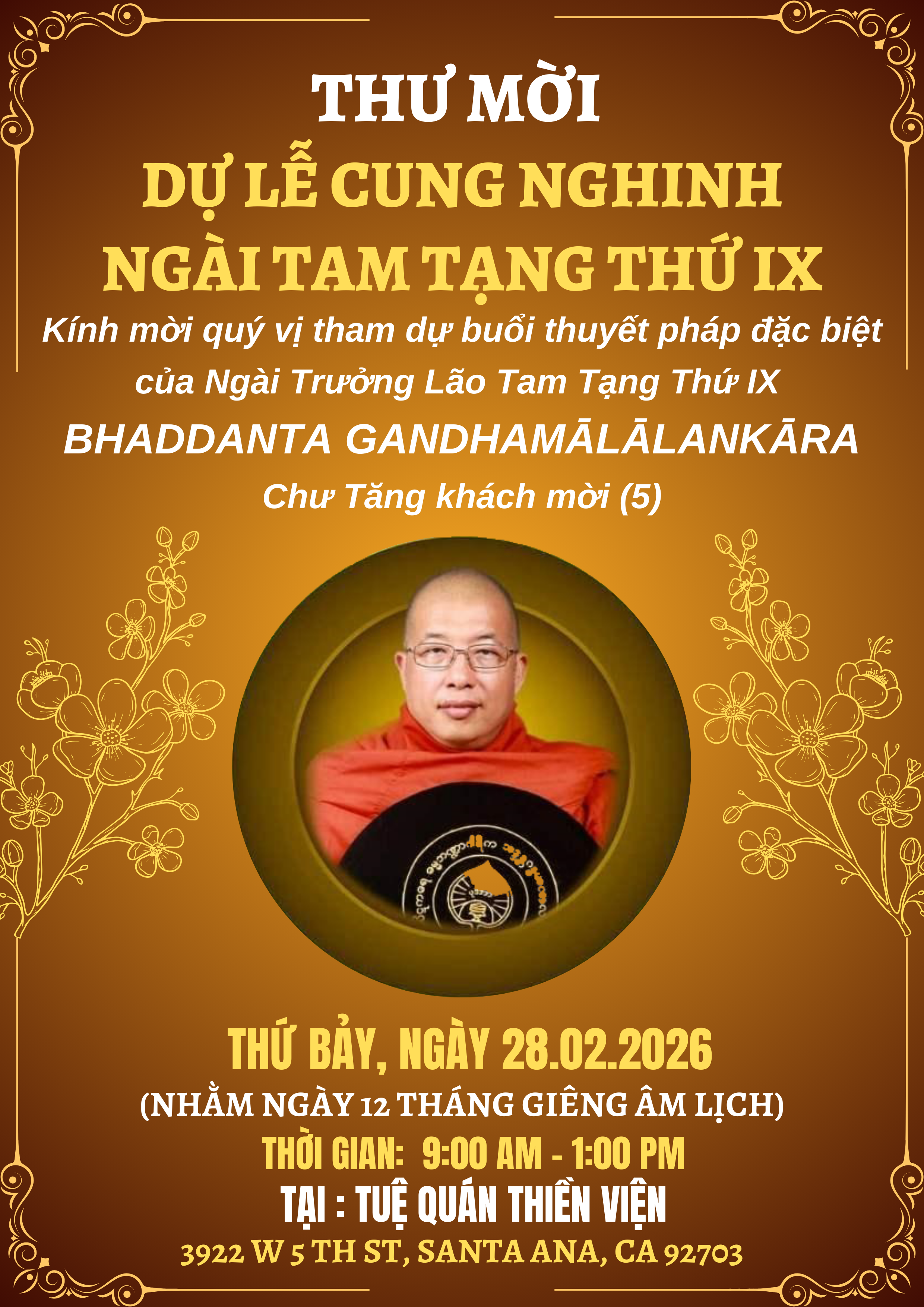 Lễ Trai Tăng & Pháp Thoại, 28/02/2026