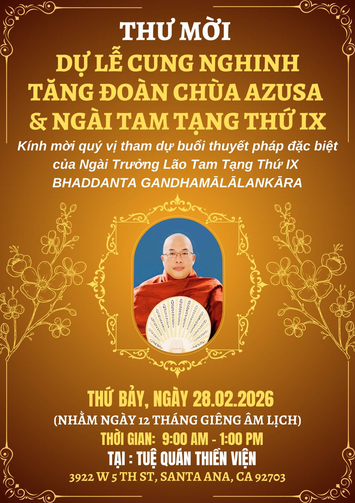 Lễ Trai Tăng & Pháp Thoại, 28/02/2026