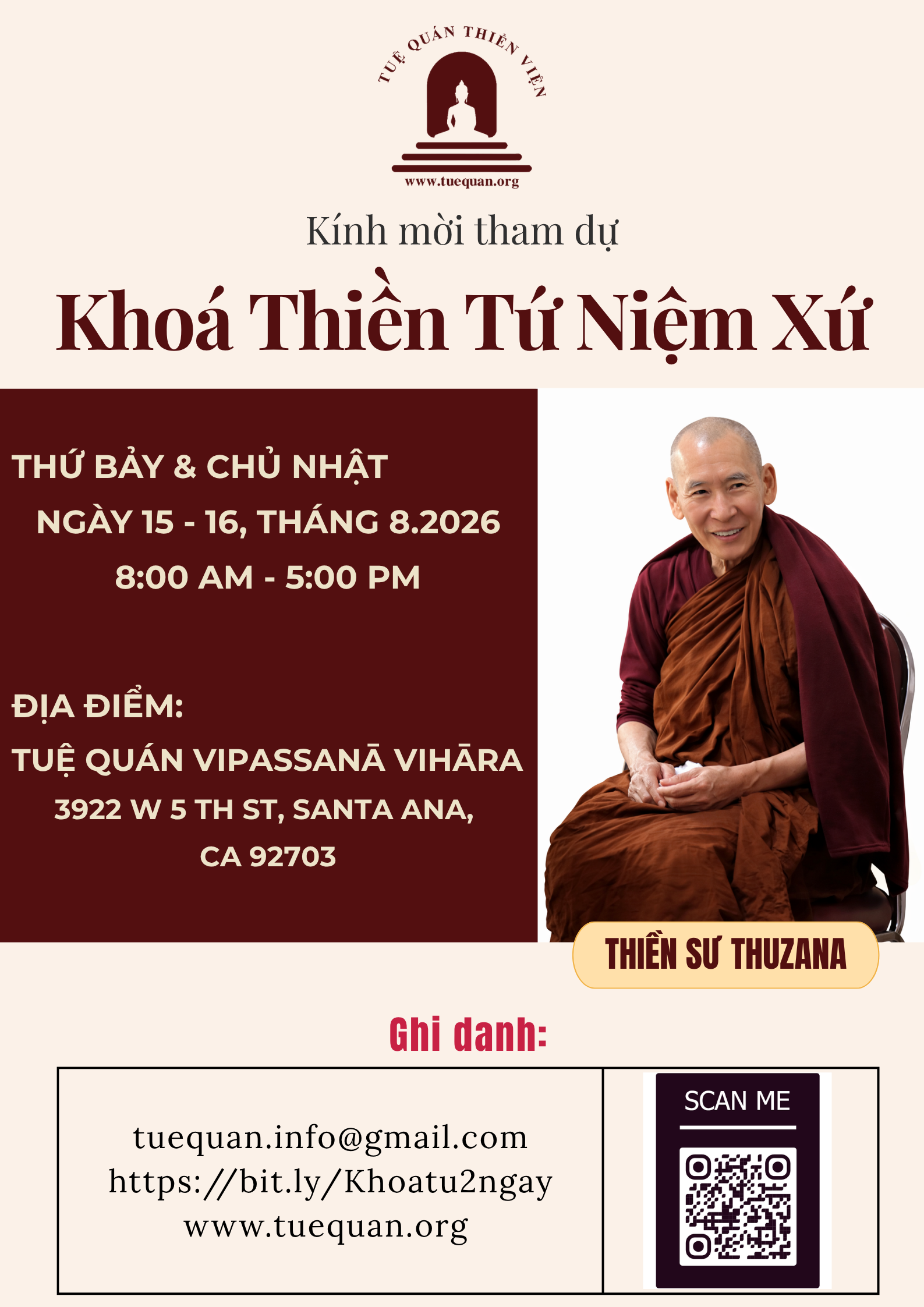 KHÓA THIỀN TỨ NIỆM XỨ